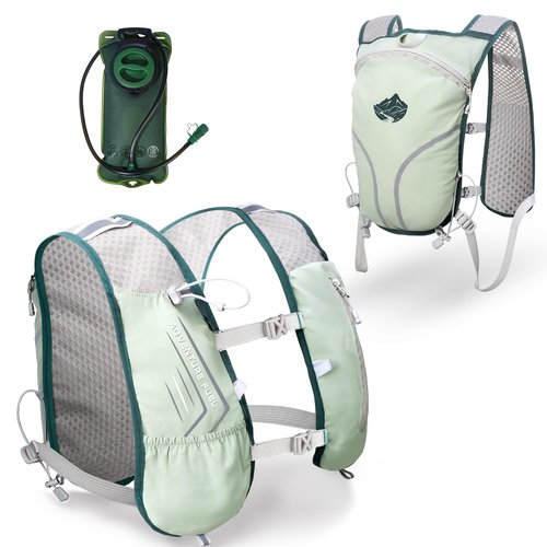 Lightweight Running Vest Hydration Backpack, Hydration Vest with 2L Water Bladders - Adjustable Chest Straps and Reflective Water Backpack Fit for Men Women Hiking Cycling Camping Festival Marathon