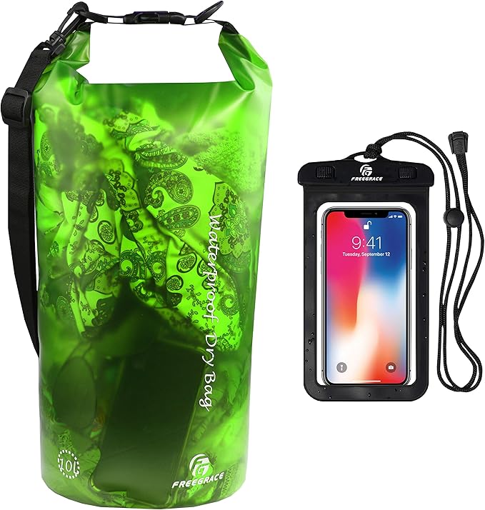 Waterproof Dry Bag - Lightweight Dry Sack with Seals and Waterproof Case - Float on Water - Keeps Gear Dry for Kayaking, Beach, Rafting, Boating, Hiking, Camping and Fishing