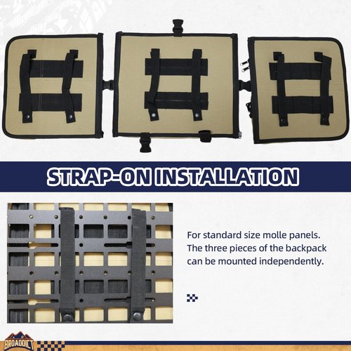 Broaddict Molle Panel Organizer For Multi-Size Molle, 4-In-1, Modular Molle Backpack, Molle Panel Accessories Sling Bag Shoulder Sling Pack Molle