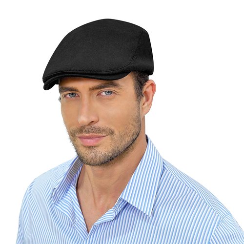 KUJUHA Men's Newsboy Cap Cotton Flat Ivy Gatsby Driving Hat Irish Cabbie Hunting Caps Winter Hat