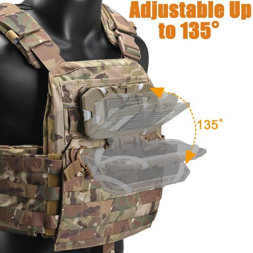 tactifans Tactical Plate Carrier Phone Mount, Universal Molle Phone Holder,Tactical Phone Holder Foldable Navigation Board for Tactical Vest Attachments