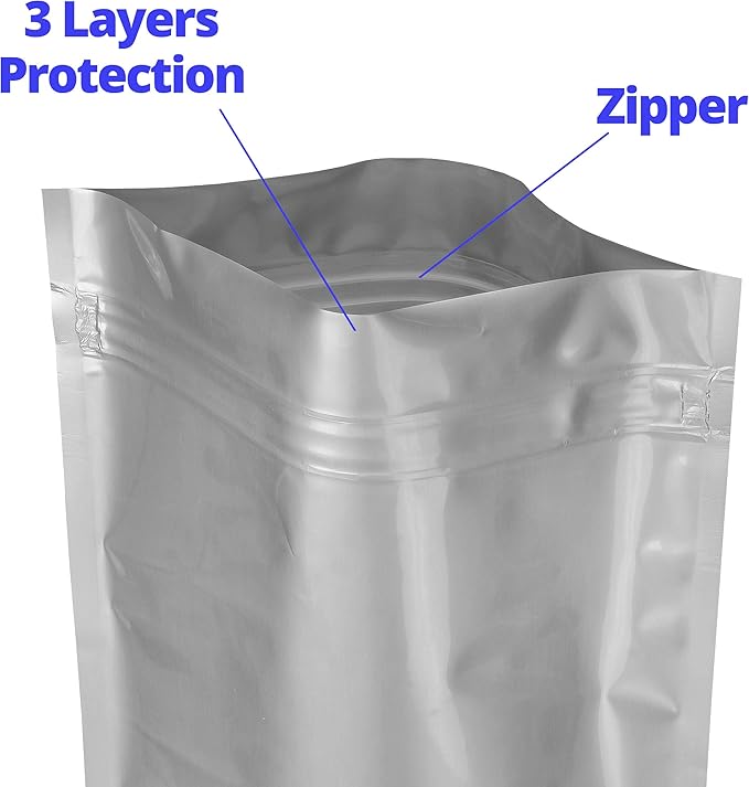 Dry-Packs 12x52 Anti-Corrosion Rifle & Shotgun Storage Bag Airtight & Waterproof Shipping Bag, Silver, Protects Firearms from Rust & Moisture