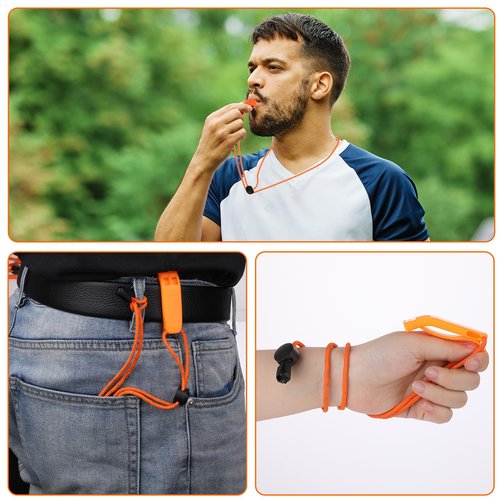 Molain Emergency Whistles with Lanyard Safety Whistle Survival Shrill Loud Blast for Kayak Life Vest Jacket Boating Fishing Boat Camping Hiking Hunting Rescue Signaling Kids Lifeguard Plastic 2PCS