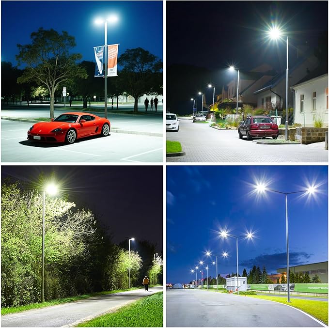 BBESTLED 400W/320W/240W LED Parking Lot Lights Arm & Slip Fitter Mount Dusk to Dawn Outdoor Lighting Exterior Commercial Street Area Flood Light, 56000LM IP65 Waterproof 100-277V Security