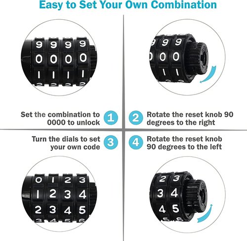 Lumintrail Combination Bike Lock Cable - 6 Feet Bike Locks 2 Pack Heavy Duty Anti Theft with Combinations - Bike Cable Lock Combination with Mounting Brackett (2 Pack, Black)