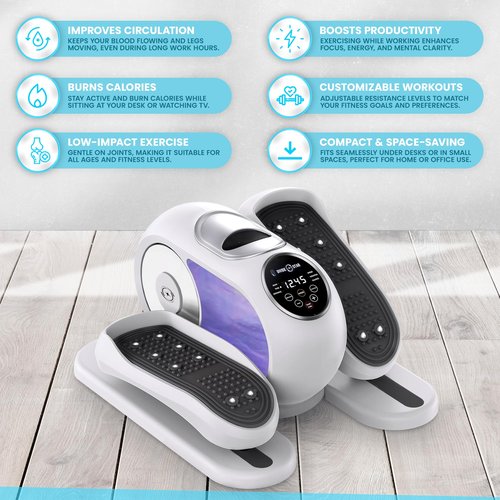 Under Desk Elliptical for Seniors – Electric Leg Exerciser with 12 Speed Levels & Remote – Seated Pedal Bike Machine, Quiet Portable Stepper for Home & Office Rehab Fitness. by DIVIDE STAR
