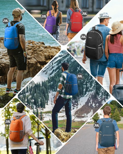 Gonex Ultra Lightweight Packable Backpack Daypack Handy Foldable Camping Outdoor Travel Cycling Backpacking(Dark Blue)