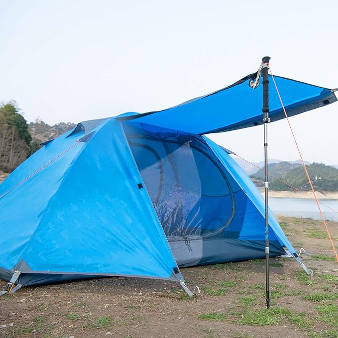 BISINNA 2 Person Camping Tent Outdoor Lightweight Waterproof Easy Setup Two Doors 3 Season Double Layer Large Space Backpacking Tent for Camping Backpacking Hiking Travelling Hunting