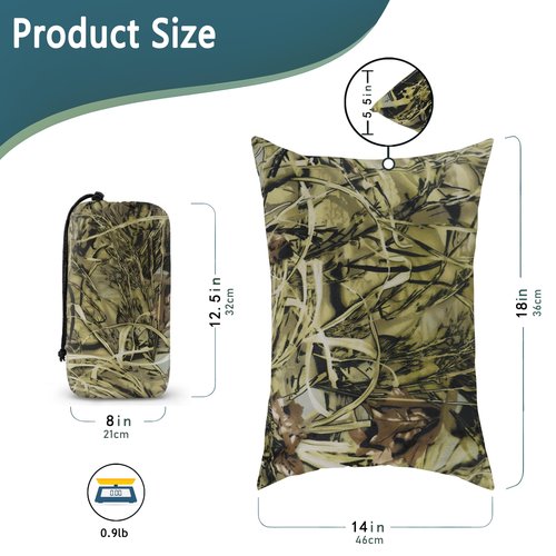 Xmzsdz Camping Pillow Shredded Memory Foam Travel Pillows for Sleeping Compressible Lightweight Camp Pillow Washable Backpacking Pillow for Camping & Hiking Firm Supportive Small Pillow for Travel