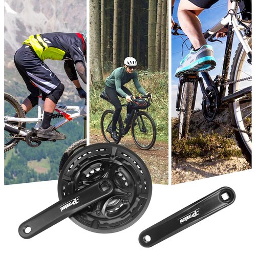 ZUKKA Bicycle Crankset Square 42-34-24 Teeth for 3x6/7/8 Speed 170mm for Mountain Bike Transmission Square Gear