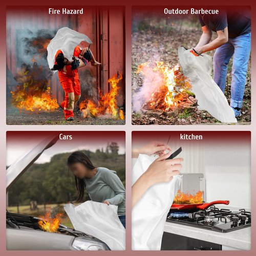 Ujat Stoml Emergency Fire Blanket - 40" x 40" 1 Pack for Home Kitchen Camping School Office Warehouse Fireplace Car Gas Station Fiberglass Fire Blanket Emergency Survival Safety Supplies