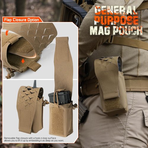WYNEX MOLLE Double Mag Pouch, Small Tacical GP Mags Holder Compact Radio Pouches Utility EDC Pouch Organizer for Vest/Belt