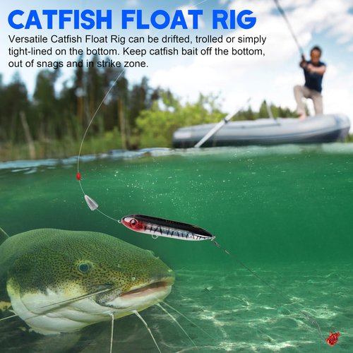 Catfish Rattling Line Float Lure for Catfishing, Demon Dragon Style Catfish Spook Rattle Floats for Santee Cooper Rig Catfishing Tackle 10pcs