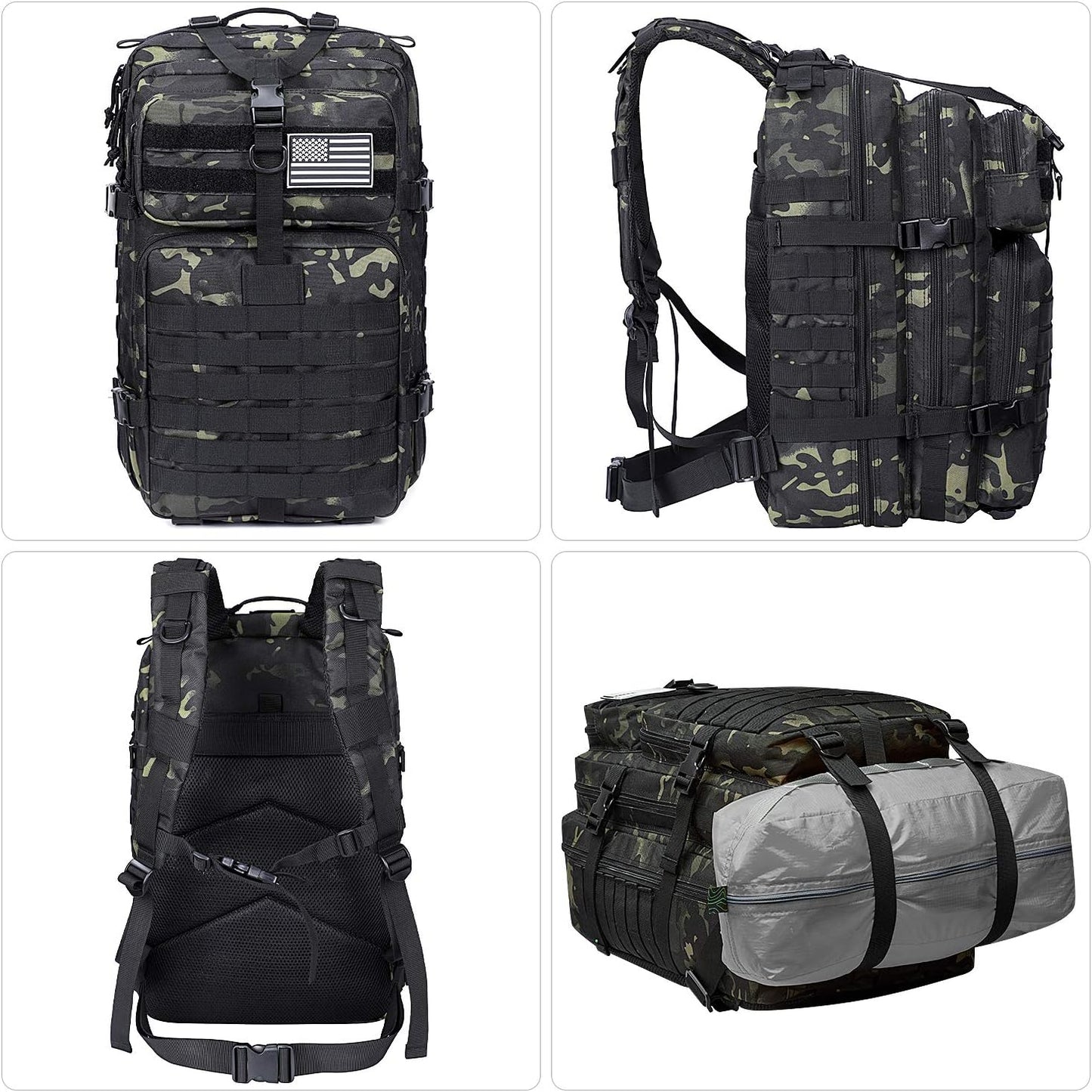 Prospo Military Tactical Backpack Large Fishing Tackle Backpack 3 Day Assault Survival Pack Molle Bag for Men