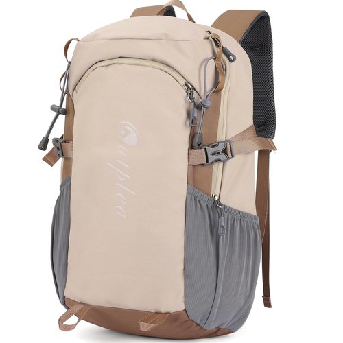 Outplea 20L Small Waterproof Hiking Backpack Daypack with Chest Strap for Men Women, Lightweight Travel Backpack with Padded Straps for Airplane, Khaki