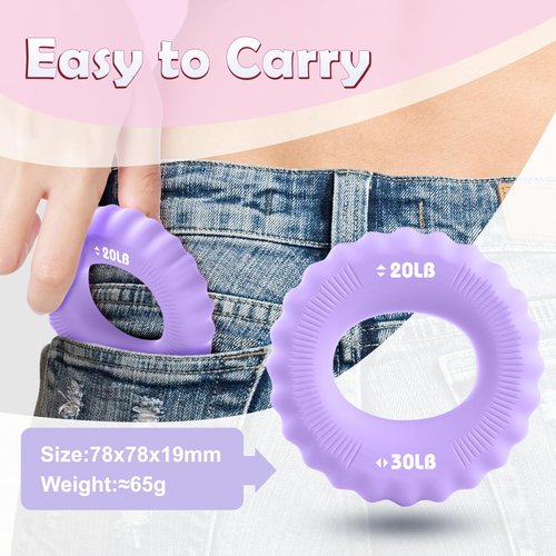 CHOCART Grip Strength Trainer, Finger Exerciser, Hand Grip Strengthener, Forearm Grip Workout, Finger Stretcher, Relieve Wrist Pain (Purple)