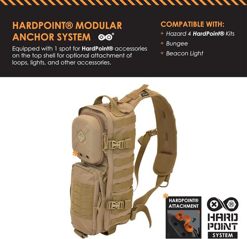 HAZARD 4 Plan B V17 - Semi-Hard Shell Sling Bag, Small Tactical Bag, Military Modular Webbing, Attachment Compatible (11.8L)