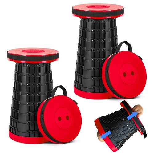 Prestige Outback Upgraded Collapsible Stool 2-Pack, 620lbs Max Weight, Lightweight Yet Sturdy, Portable Retractable Foldable Telescoping Camping Stool for Adults Outdoor Fishing Hiking Travel BBQ