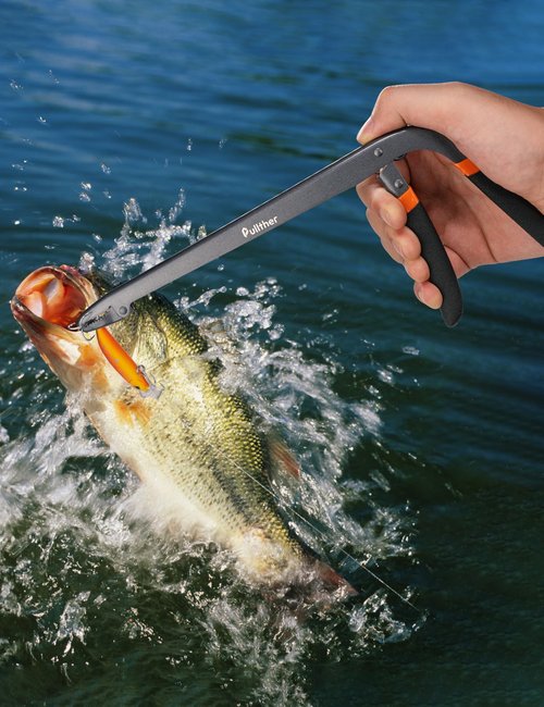 Pullther Fishing Hook Remover Tool Fishing Stainless Steel,Fish Hook Remover Tool 10-inch,Fish Dehooker for Freshwater and Saltwater Fishing Gear