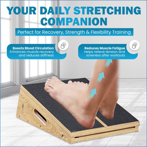 Professional Slant Board, Calf Stretch- Adjustable Incline Board and Calf Stretcher, with Side Handles for handling