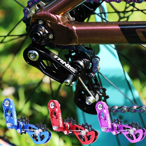 CooMeng Ultra-Smooth Single-Speed Chain Tensioner with Adjustable Tension and Dual Spring Chain Guides - Noiseless Performance and Easy Installation for Dirt Bikes, BMX and Folding Bikes-Black