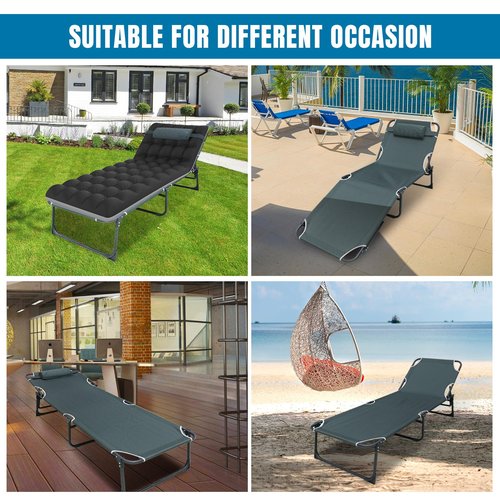 BIG RED Camping Sleeping Cot,5-Position Folding Cot,Lounge Chair with Mattress,Folding Sleeping Cot,Camping Cots for Adults, Heavy Duty Lounges Chairs for Outside, Beach, Lawn