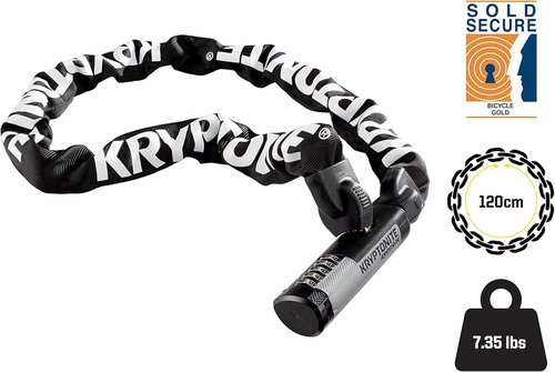 Kryptonite Kryptolok Combination Integrated Bicycle Chain (9.5mm X 120cm) OPEN BOX