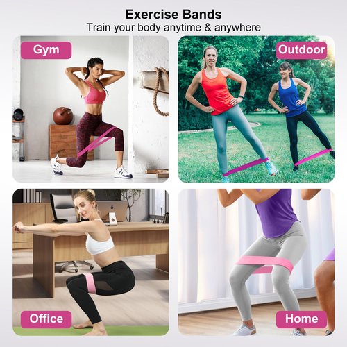 Resistance Bands Set, Resistance Loop Exercise Bands with Instruction Guide and Carry Bag, Versatile Latex Exercise Bands for Home and Gym Workouts, Set of 5