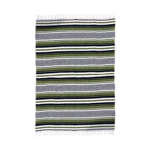 $averPak BodyForge Authentic Mexican Falsa Yoga Blanket (Green/Black/White)