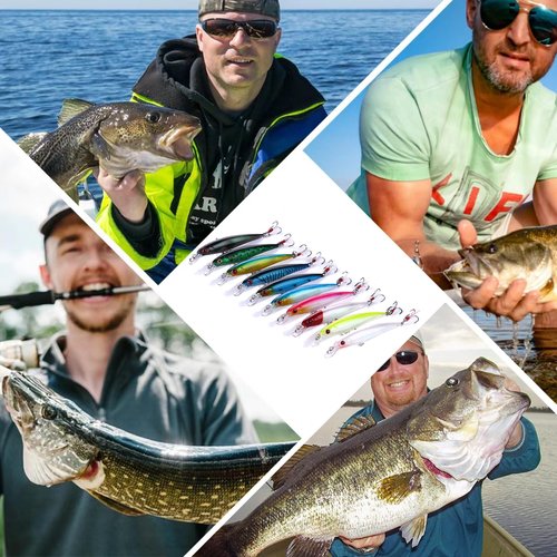 LURESMEOW Jerkbait Fishing Lures, Top Water Bass Fishing Lures - 10pcs with Box