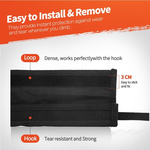 ProSSS Rope Protector Rock Climbing Arborist 26in PVC Polyester with Telescopic Fixation Straps and Rope Fixing Buckle