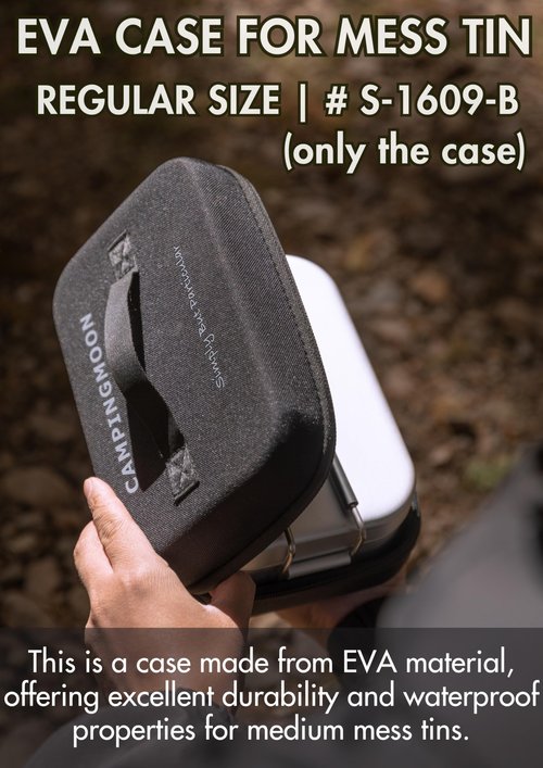 camping moon EVA Case for Regular Medium Mess Tin 7.3 x 4.5 x 3 inches Black Gear S-1609-B