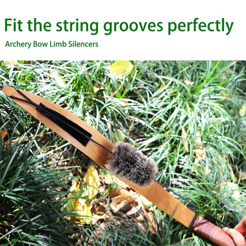 Luoyer 2 Pair Archery Bow Limb Silencers Stabilizers Shock Absorber Protective Paddings Bowstring Groove Silencers for Recurve Bow and Traditional Longbow