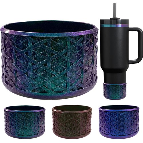 CEDIDJAC Silicone Boot for Stanley Cup 20/30/40 Oz，for IceFlow 20/30 Oz，for Hydroflask Boot 12-24 Oz，for Owala Tumbler 40 oz,Bottom Protector for Stanley Cup Accessories (Woven Pattern Emerald)