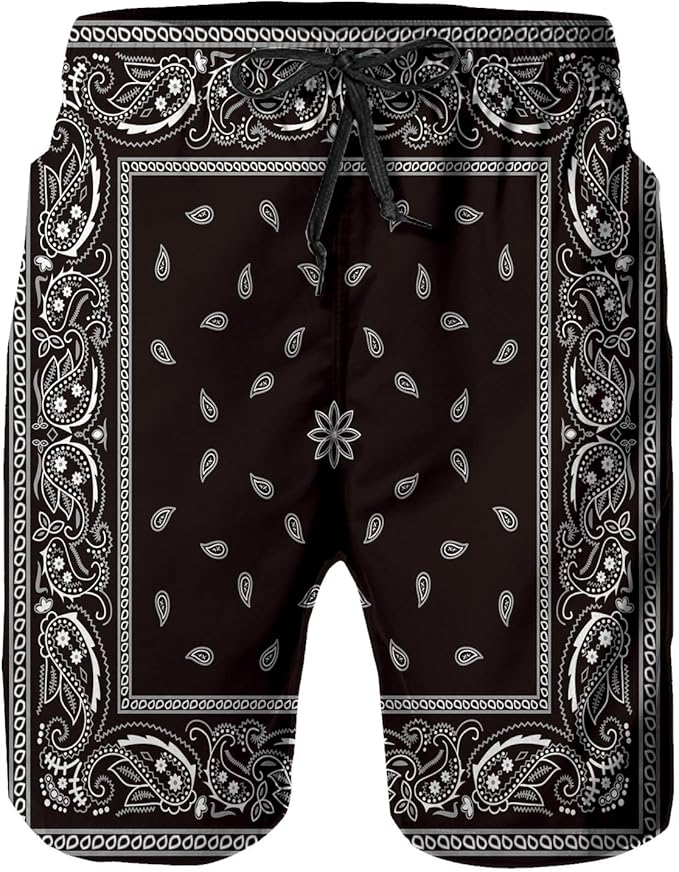 Mens Swim Trunks with Mesh Lining,Quick Dry Swimsuit Board Shorts Beach Pants Swimwear Bathing Suits
