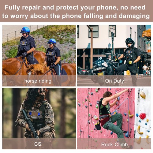 Relioky MOLLE Vest Phone Holder,Chest Phone Mount Tactical Vest Attachment，Folding Navigation Phone Board Universal Chest Phone mounting Accessory,for Screen Size 4.7"-6.7"