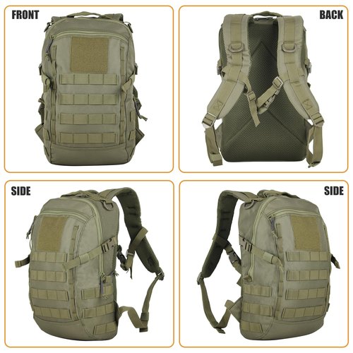 PAIWPHLI Small Tactical Backpack Military Daypack 12L Molle Bag Rucksack Army Daypack for Outdoor,Hiking,Camping,Travel (Green)