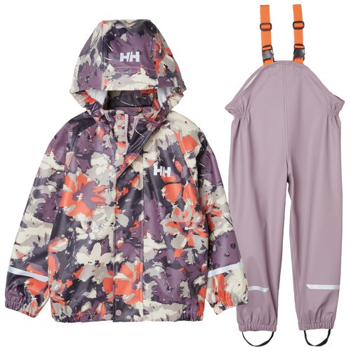 Helly-Hansen Kid's Bergen 2.0 PU Rainset AOP, 676 Purple Clay Aop, 3
