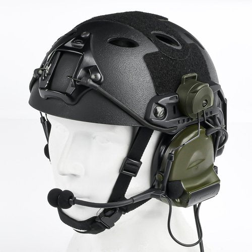 Comta II Tactical Airsoft Shooting Hunting Wargame Headset with mic,Without Noise Cancellation Function,Sponge Ear Pads with ARC Rail Adapter and U94 PTT Kenwood Adapter for Airsoft Sports
