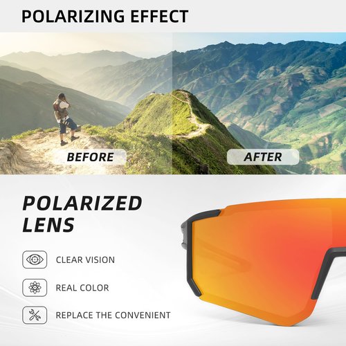 SPEEDHYUN Polarized Sports Sunglasses for Men, Mens Sun glasses UV Protection for Cycling Fishing Driving Running 2pack