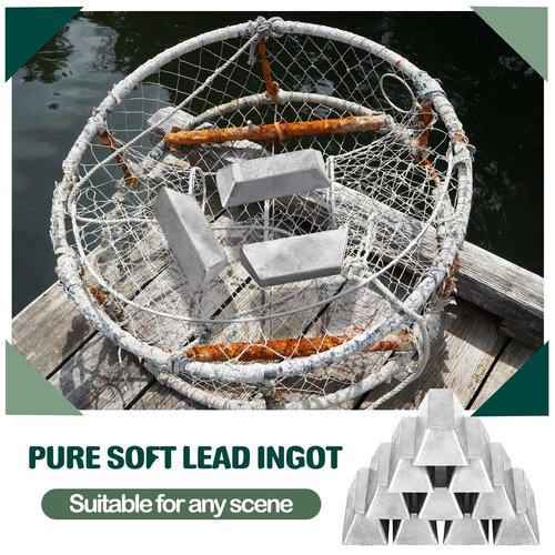 Moxweyeni 10 Pcs Pure Soft Lead Ingots with 99.9% Purity Each Lead Melting Pot for Casting of Fishing Sinkers Fishing Weights Bullets Casting(3.1 x 1.2 x 1.1 Inch)