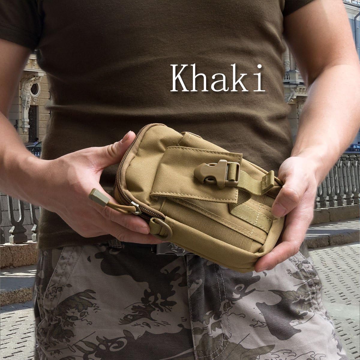 ofone Small Tactical Molle Pouch, Military Waist Pouch EDC with Smartphone Holster Holder Utility Gadget Belt Bag for Outdoor