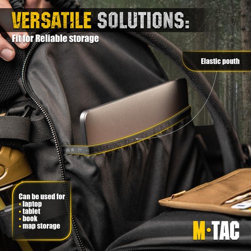 M-Tac Military Backpack for Men and Women - Large 25L Hiking MOLLE Backpack for Travel and Survival - Black Rucksack - Hiking (new)