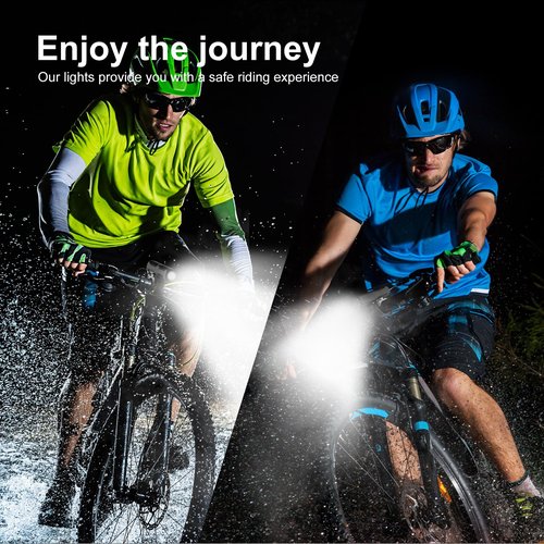Spolite Bike Lights Set, Aluminium Alloy Body, High Lumen LED Front and Rear Lights, for Night Riding, Easy to Mount