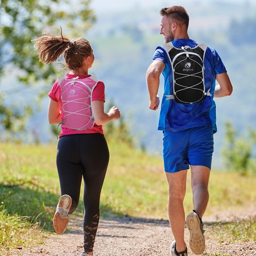 Outplea Pink Small Lightweight Running Hydration Vest with 2L Water Bladder for Women, Lightweight Water Backpack Hydropack for Hiking