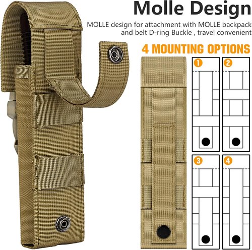 IronSeals Tactical Flashlight Pouch Holster Case Belt Pouch, Molle Organizer Pouch Mini Scissor Pouch