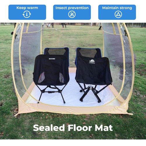 All Weather Proof Pod Sports Tent,Outdoor Weather Tent Sports Pod Pop Up Shelter with Sealed Floor,Pop Up Screen House with Carry Bag,Screen Room for Sport Event,Camping,Fishing-63"x63"x62"Clear