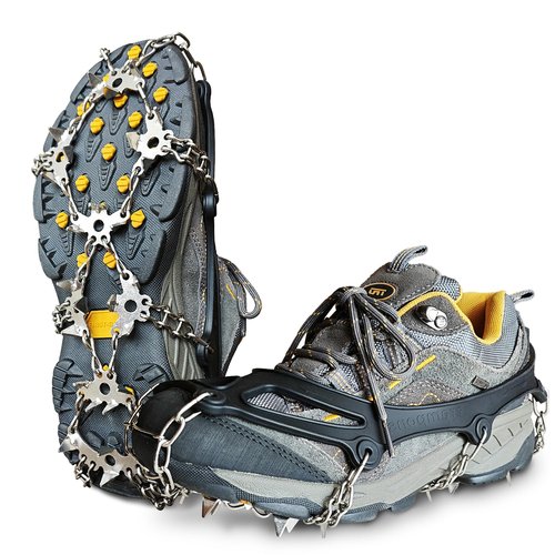 Non-Slip Gripper Spikes for Shoes and Boots - 26 Stainless Steel Spikes for Superior Traction on Ice and Snow - Shoe Talons Anti-Slip Design for Safe Walking, Jogging, Climbing, and Hiking (X-Large)