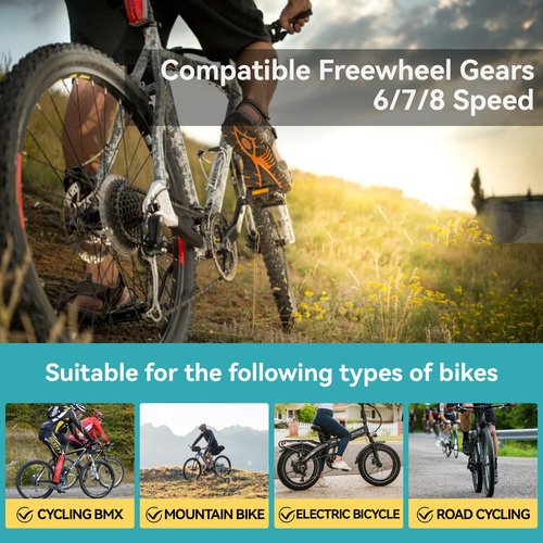 6/7/8 Speed Gold Bike Chain, Bicycle Chain Bike Parts Chain Replacement for Road Mountain Racing Cycling E-Bike MTB BMX (Gold 6/7/8 Speed)
