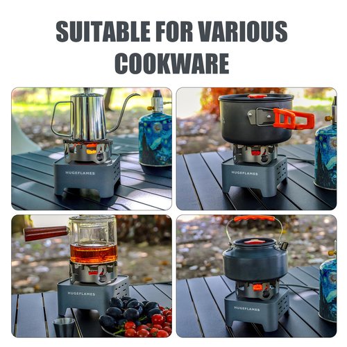 Propane Camping Stove with Carrying Case & Ignition Portable Gas Stove for Outdoor Camping BBQ Hiking